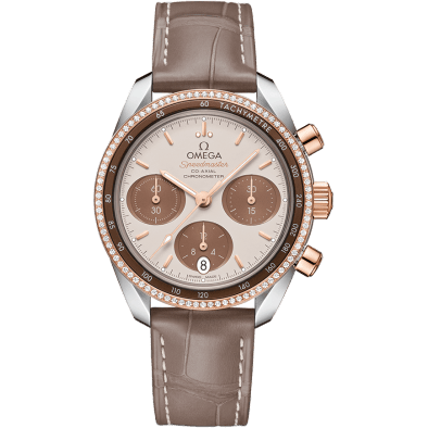 Speedmaster Co-Axial 38 Stainless Steel / Sedna Gold / Diamond / Cappuccino