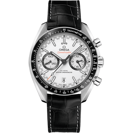 Omega Speedmaster Racing Master Co-Axial Stainless Steel / White / Alligator 329.33.44.51.04.001
