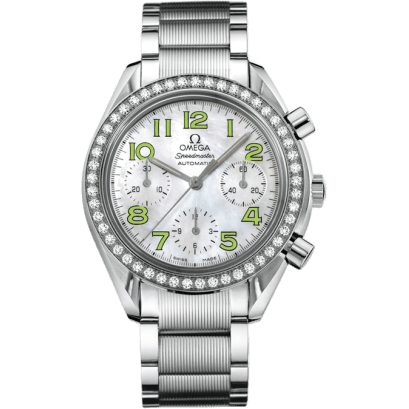 Speedmaster Reduced Ladies Stainless Steel / Diamond / MOP / Green / Bracelet