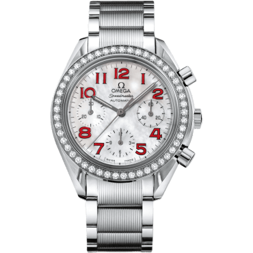 Speedmaster Reduced Ladies Stainless Steel / Diamond / MOP / Red / Bracelet
