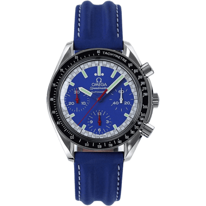 Speedmaster Reduced Stainless Steel / Blue / Strap / Schumacher