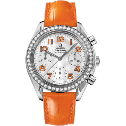 Speedmaster Reduced Ladies Stainless Steel / Diamond / MOP / Orange