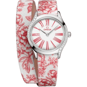 Mini Trésor Quartz 26 Stainless Steel - Diamond / White - Rose / Toile de Jouy - Double Tour