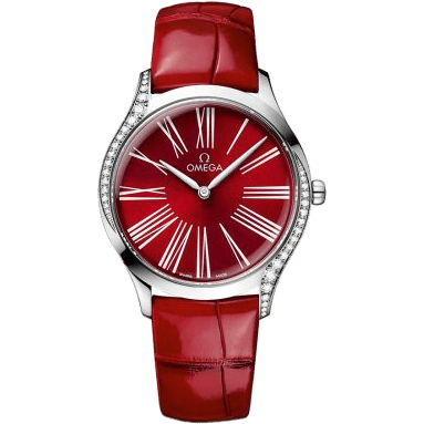 De Ville Trésor 36 Stainless Steel / Red - Roman / Alligator