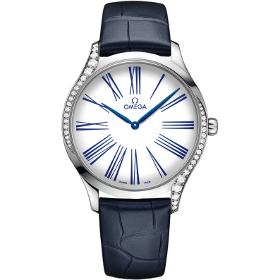 De Ville Trésor 39 Stainless Steel / White - Roman / Alligator