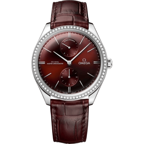 De Ville Trésor Master Chronometer Power Reserve Stainless Steel / Diamond / Burgundy