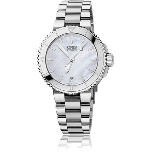 Aquis Date 36 Stainless Steel / MOP / Bracelet