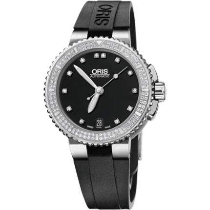 Oris Aquis Date Diamonds 36 Stainless Steel / Black - Diamond / Rubber 01 733 7652 4994-07 4 18 34