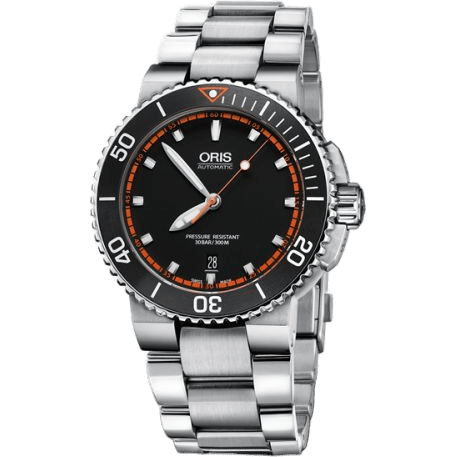 Oris Aquis Date 43 Stainless Steel / Black - Red / Bracelet 01 733 7653 4128-07 8 26 01PEB