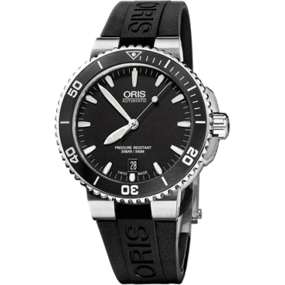 Aquis Date 40 Stainless Steel / Black / Rubber