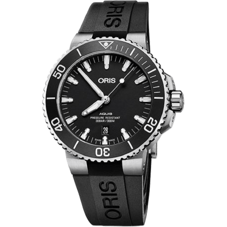 Oris Aquis Date 43.5 Stainless Steel / Matte Black / Rubber 01 733 7730 4124-07 4 24 64EB