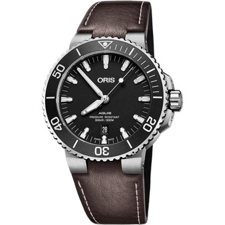 Oris Aquis Date 43.5 Stainless Steel / Matte Black / Calf 01 733 7730 4124-07 5 24 10EB