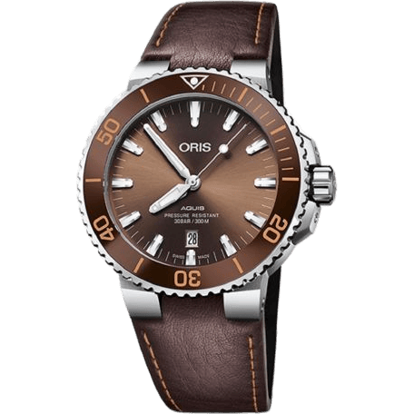 Oris Aquis Date 43.5 Stainless Steel / Brown / Calf 01 733 7730 4152-07 5 24 12EB