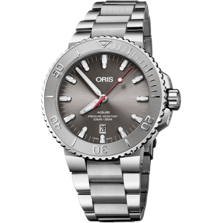 Oris Aquis Date 43.5 Relief Stainless Steel / Grey / Bracelet 01 733 7730 4153-07 8 24 05PEB