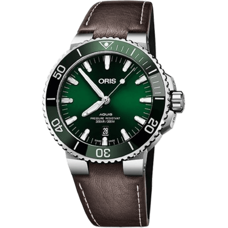 Oris Aquis Date 43.5 Stainless Steel / Green / Calf 01 733 7730 4157-07 5 2410EB