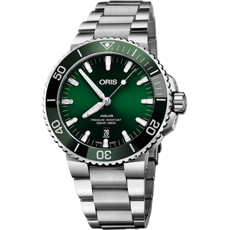 Oris Aquis Date 43 Stainless Steel / Green / Bracelet 01 733 7730 4157-07 8 24 05PEB