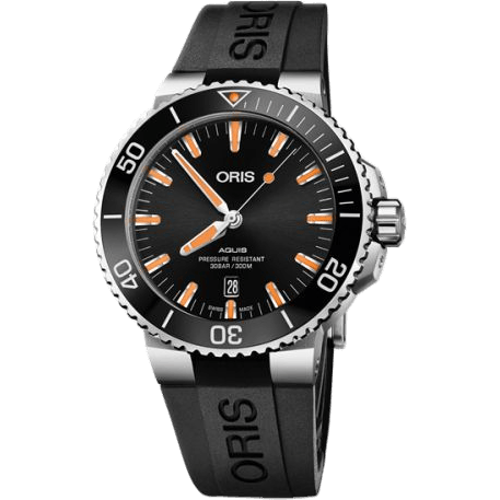 Aquis Date 43.5 Stainless Steel / Black / Rubber