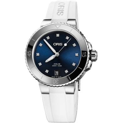 Oris Aquis Date Diamonds 36.5 Stainless Steel / Blue - Diamond / Rubber 01 733 7731 4195-07 4 18 63FC
