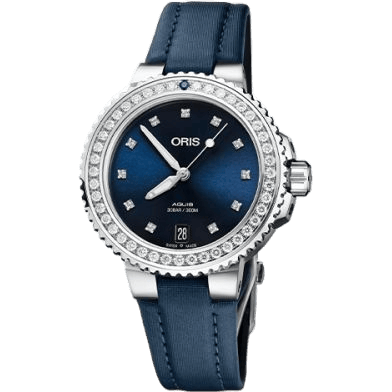 Oris Aquis Date Diamonds 36.5 Stainless Steel - Diamond / Blue - Diamond / Textile 01 733 7731 4995-07 5 18 46FC