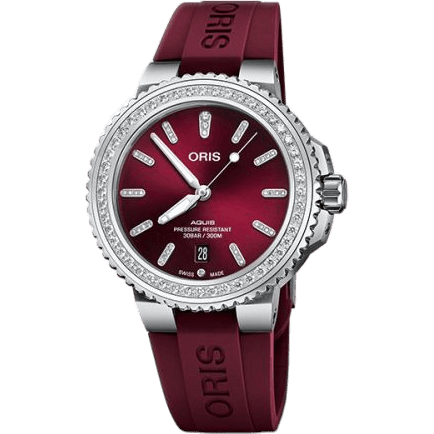 Oris Aquis Date Diamonds 41.5 Stainless Steel - Diamond / Red / Rubber 01 733 7766 4998-07 4 22 68FC
