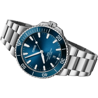 Aquis Date 41.5 Stainless Steel / Blue / Bracelet