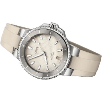 Aquis Date 36.5 Stainless Steel / MOP / Rubber