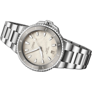 Aquis Date 36.5 Stainless Steel / MOP / Bracelet