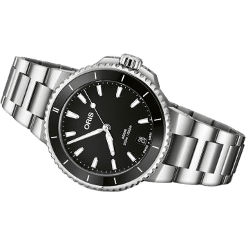 Aquis Date 36.5 Stainless Steel / Black / Bracelet