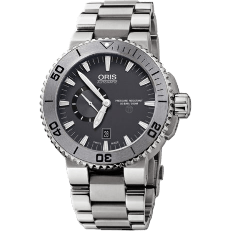 Oris Aquis Titan Small Second - Date Titanium / Grey / Bracelet 01 743 7664 7253-07 8 26 75PEB