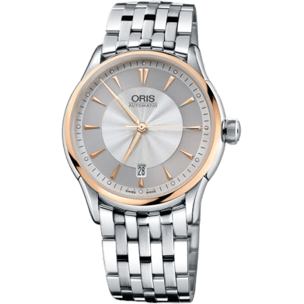 Oris Artelier Date 40 Stainless Steel - Rose Gold / Silver / Bracelet 01 733 7591 6351-07 8 21 73