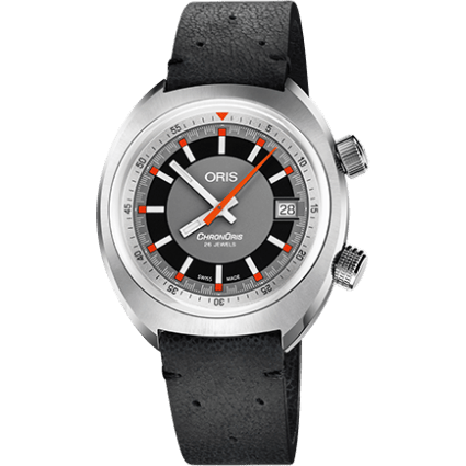 Chronoris Date / Grey / Black Leather