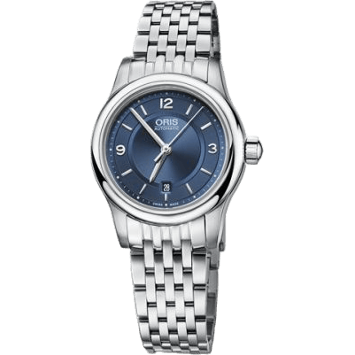 Classic Date Lady 28.5 Stainless Steel / Blue / Bracelet