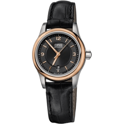 Classic Date Lady 28.5 Stainless Steel - Rose Gold / Black