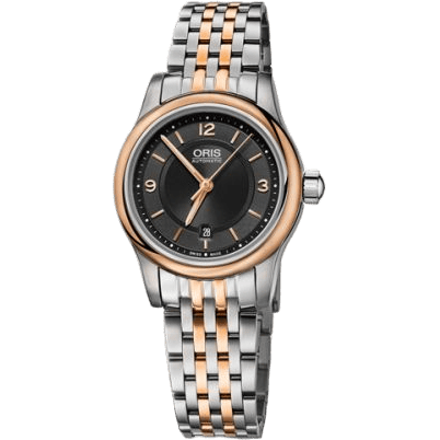 Classic Date Lady 28.5 Stainless Steel - Rose Gold / Black / Bracelet