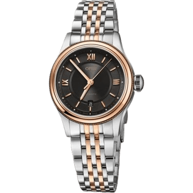 Classic Date Lady 28.5 Stainless Steel - Rose Gold / Grey / Bracelet