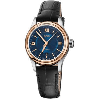 Classic Date Lady 28.5 Stainless Steel - Rose Gold / Blue