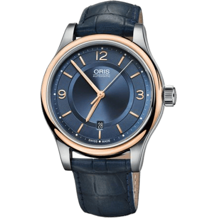 Classic Date 42 Stainless Steel - Rose Gold / Blue