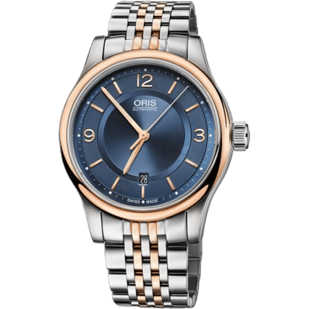 Classic Date 42 Stainless Steel - Rose Gold / Blue / Bracelet