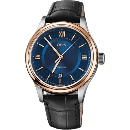 Classic Date 42 Stainless Steel - Rose Gold / Blue