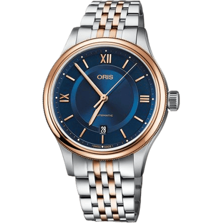 Classic Date 42 Stainless Steel - Rose Gold / Blue / Bracelet