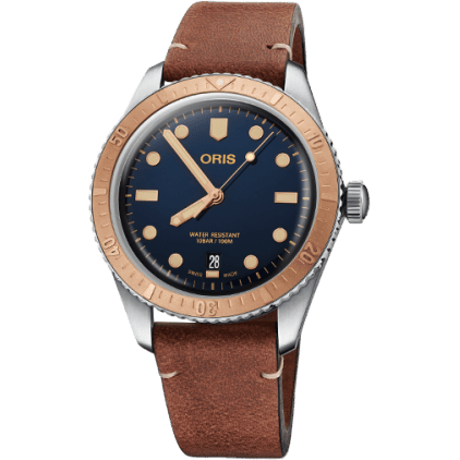 Oris Divers Sixty-Five 40 Stainless Steel / Bronze / Blue / Calf 01 733 7707 4355-07 5 20 45