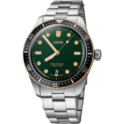 Oris Divers Sixty-Five 40 Stainless Steel / Bronze / Green / Bracelet 01 733 7707 4357-07 8 20 18