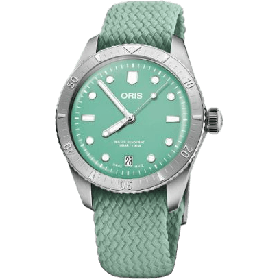 Divers Sixty-Five 38 Cotton Candy Stainless Steel / Green / Perlon