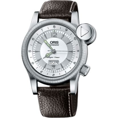 Flight Timer² Day Date Stainless Steel / Silver / Leather