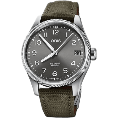 Big Crown ProPilot Big Date Stainless Steel / Grey / Fabric