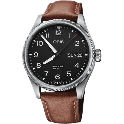 Big Crown ProPilot Big Day Date Stainless Steel / Black / Leather