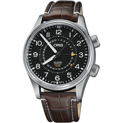 Big Crown ProPilot Alarm Stainless Steel / Black / Alligator