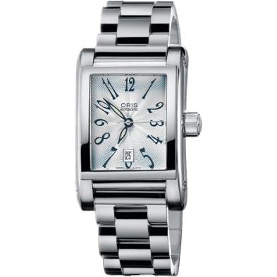 Rectangular Date 24 Stainless Steel / Silver - Arabic / Bracelet
