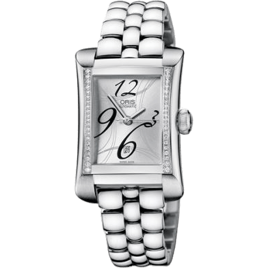 Rectangular Date Diamonds 25.9 Stainless Steel / Silver / Bracelet
