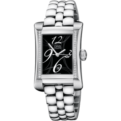 Rectangular Date Diamonds 25.9 Stainless Steel / Black / Bracelet